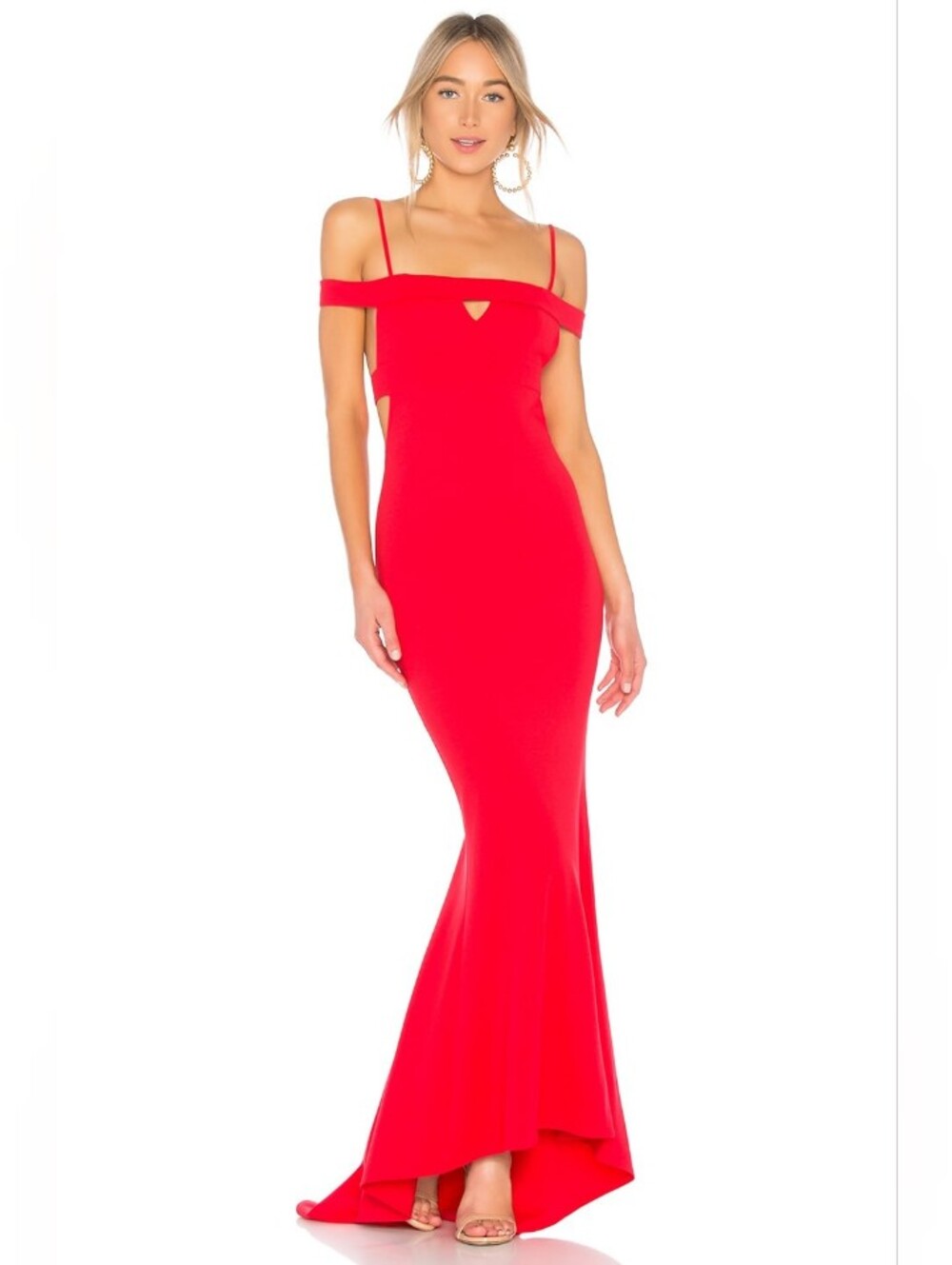 Lovers and Friends Cecein Red Rose Body Skimming Long Gown Dress
